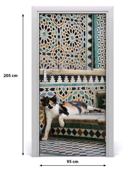 Samolepiace fototapety na dvere Mačka v Maroku 95x205 cm