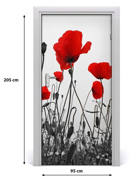 Fototapeta na dvere poľné mak 95x205 cm