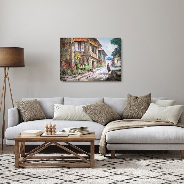 Sklenený obraz Filipínske dediny, Ázia (70x50 cm)