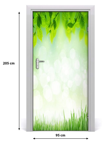 Fototapeta na dvere lístie tráva 95x205 cm