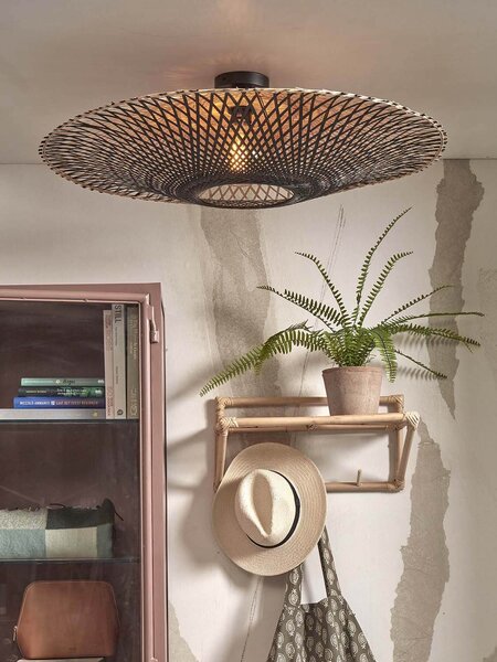 MUZZA Stropná lampa kalimantan l 87 cm prírodná/čierna