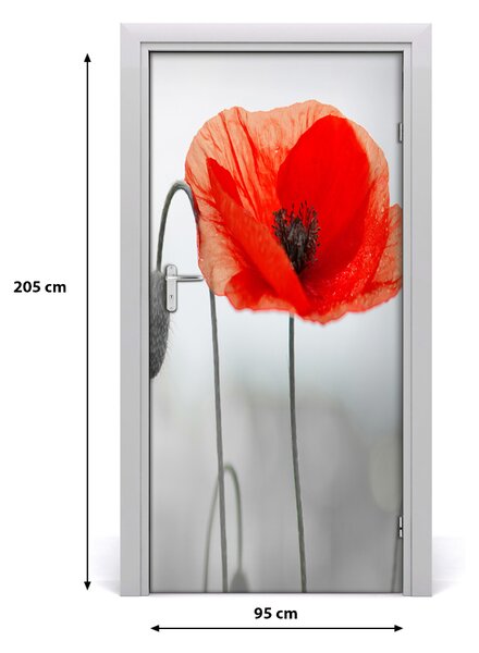Fototapeta na dvere poľné mak 95x205 cm