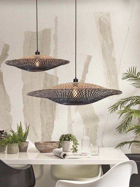 MUZZA Stropná visiaca lampa kalimantan l 87 cm čierna