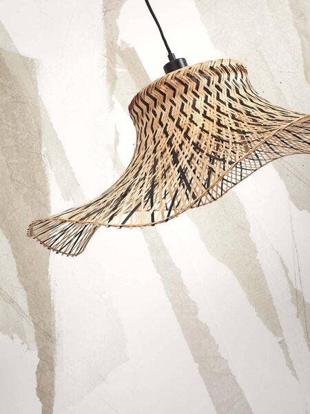 MUZZA Stropná visiaca lampa ibiza s 50 x 15 cm prírodná/čierna