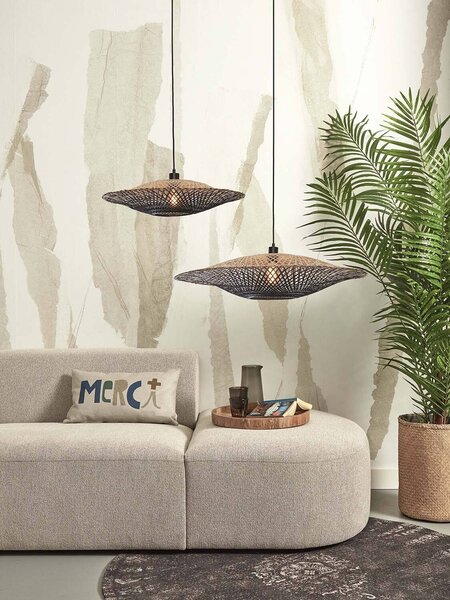 MUZZA Stropná visiaca lampa kalimantan l 87 cm čierna