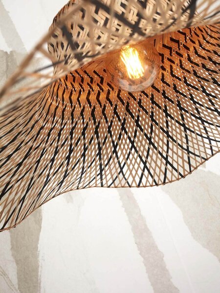 MUZZA Stropná visiaca lampa ibiza s 50 x 15 cm prírodná/čierna