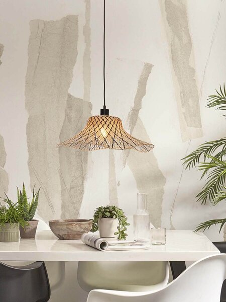 MUZZA Stropná visiaca lampa ibiza s 50 x 15 cm prírodná/čierna