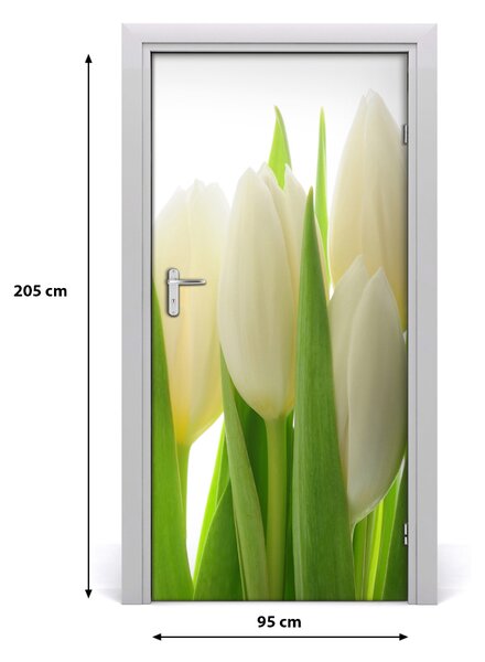 Fototapeta na dvere biele tulipány 95x205 cm