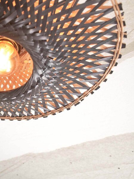 MUZZA Stropná lampa kalimantan l 87 cm prírodná/čierna