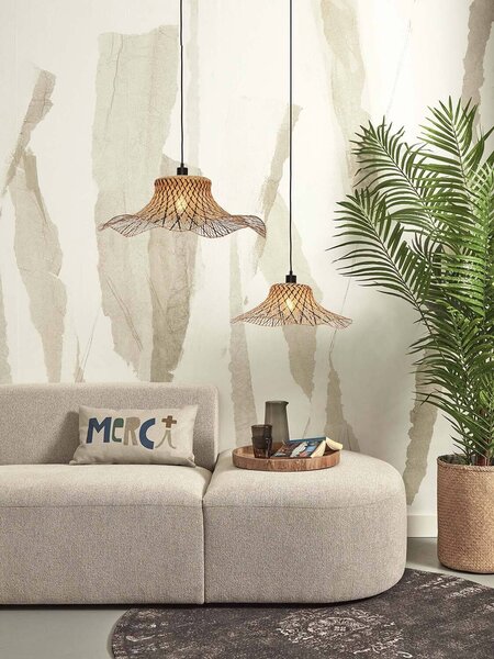 MUZZA Stropná visiaca lampa ibiza s 50 x 15 cm prírodná/čierna