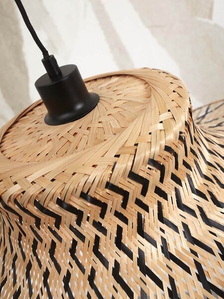MUZZA Stropná visiaca lampa ibiza s 50 x 15 cm prírodná/čierna