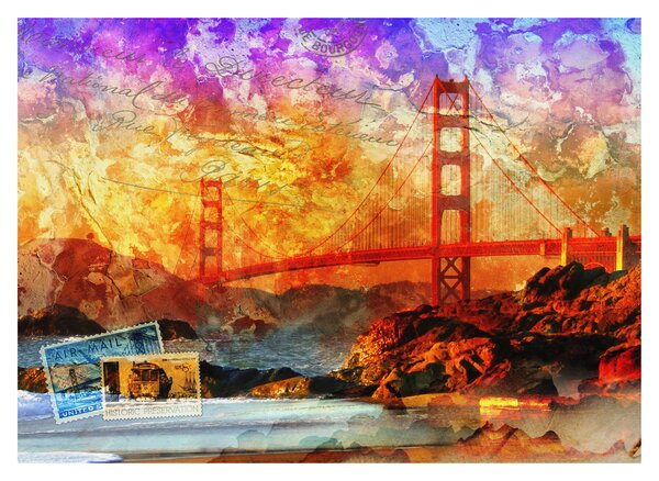 Sklenený obraz - Golden Gate, San Francisco, Kalifornia (70x50 cm)