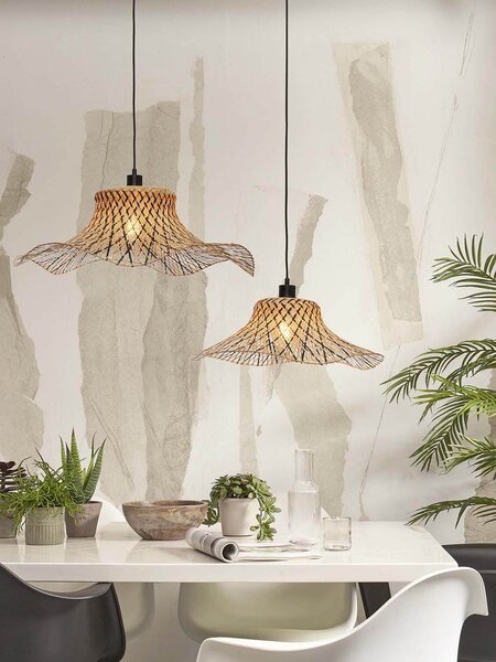 MUZZA Stropná visiaca lampa ibiza s 50 x 15 cm prírodná/čierna