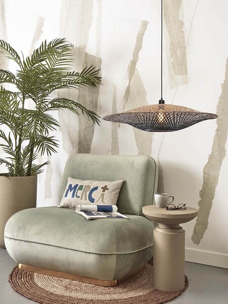 MUZZA Stropná visiaca lampa kalimantan l 87 cm čierna