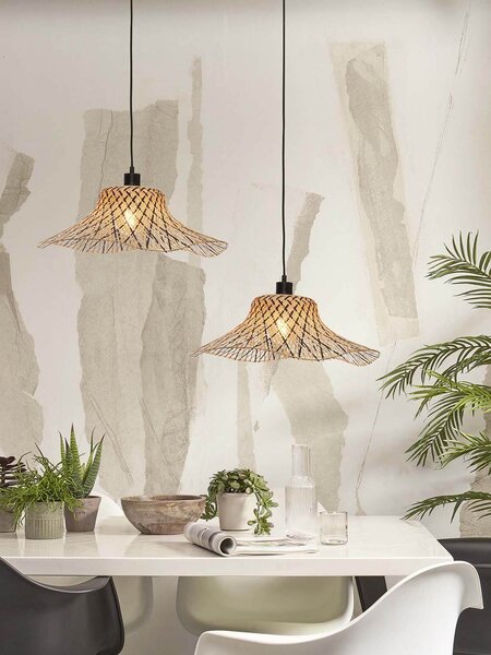 MUZZA Stropná visiaca lampa ibiza s 50 x 15 cm prírodná/čierna