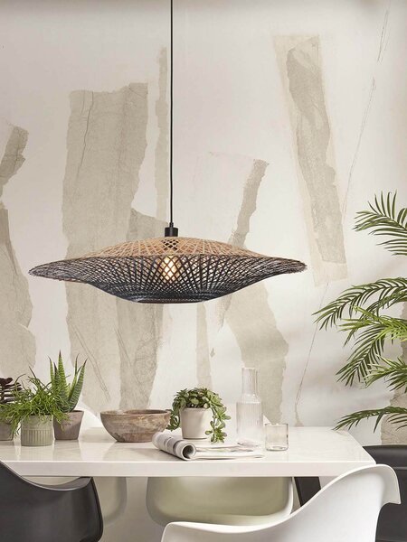 MUZZA Stropná visiaca lampa kalimantan l 87 cm čierna