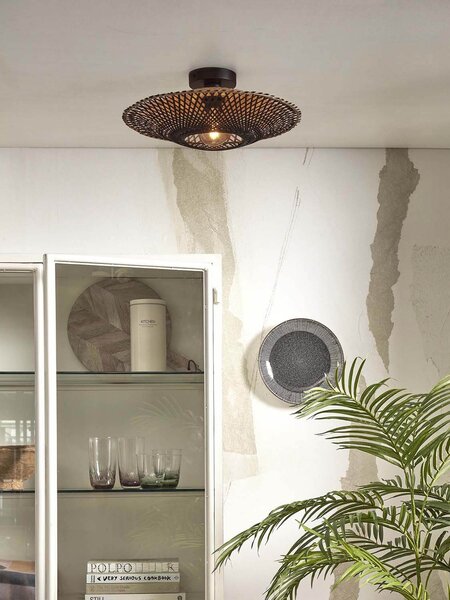 MUZZA Stropná lampa kalimantan s 44 cm čierna