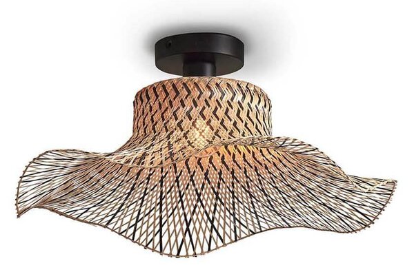 MUZZA Stropná lampa ibiza s prírodná/čierna