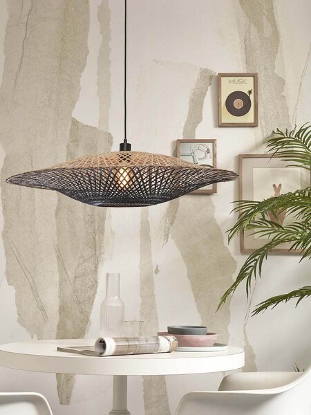 MUZZA Stropná visiaca lampa kalimantan l 87 cm čierna