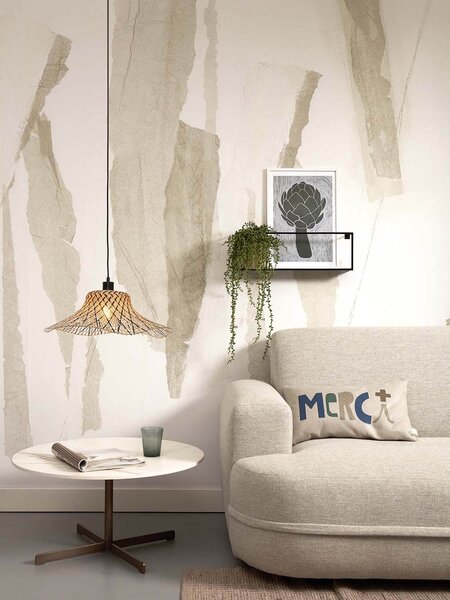 MUZZA Stropná visiaca lampa ibiza s 50 x 15 cm prírodná/čierna