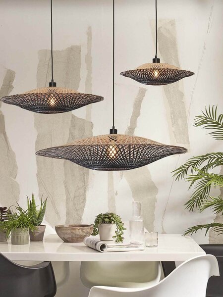MUZZA Stropná visiaca lampa kalimantan l 87 cm čierna
