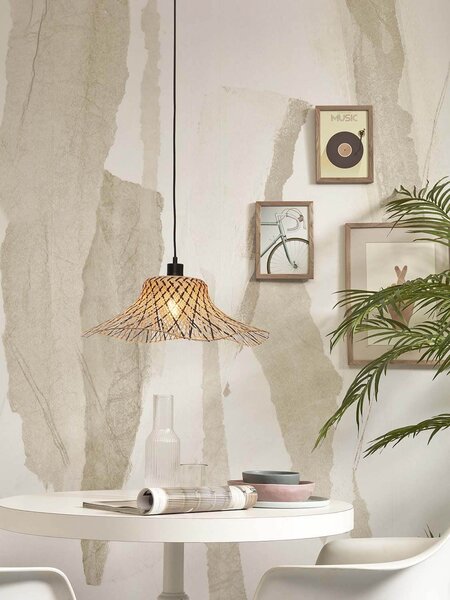 MUZZA Stropná visiaca lampa ibiza s 50 x 15 cm prírodná/čierna