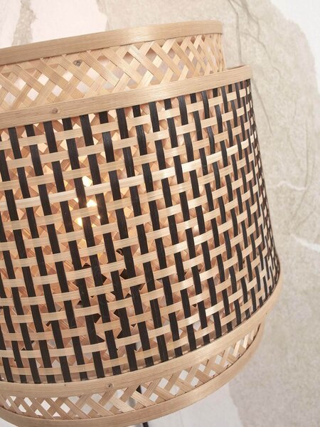 MUZZA Nástenná lampa bhutan s 24 x 21 cm prírodná/čierna