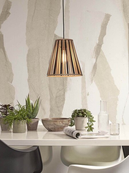MUZZA Stropná visiaca lampa merapi s prírodná/čierna