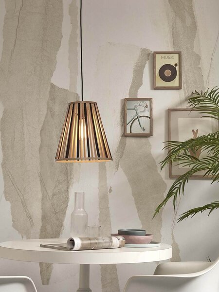 MUZZA Stropná visiaca lampa merapi s prírodná/čierna