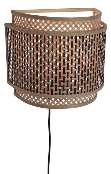 MUZZA Nástenná lampa bhutan l 32 x 27 cm prírodná/čierna