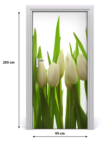 Fototapeta na dvere biele tulipány 95x205 cm