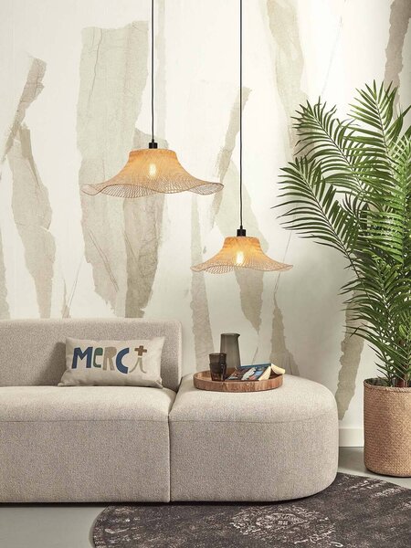 MUZZA Stropná visiaca lampa ibiza s 50 x 15 cm prírodná