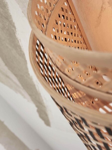 MUZZA Nástenná lampa bhutan s 24 x 21 cm prírodná/čierna