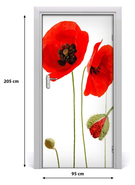 Fototapeta na dvere poľné mak 95x205 cm