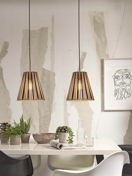 MUZZA Stropná visiaca lampa merapi s prírodná/čierna