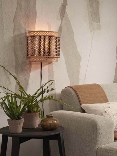 MUZZA Nástenná lampa bhutan l 32 x 27 cm prírodná/čierna