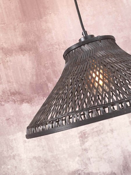 MUZZA Stropná visiaca lampa tahiti 45 x 20 cm čierna