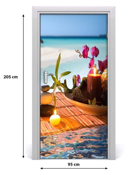 Fototapeta samolepiace Orchidea a bambus 95x205 cm