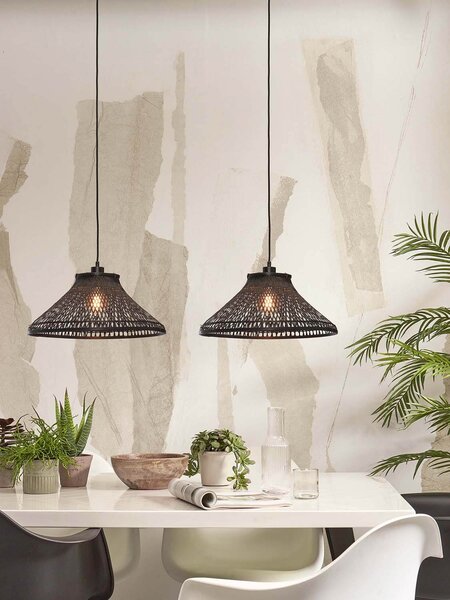 MUZZA Stropná visiaca lampa tahiti 45 x 20 cm čierna