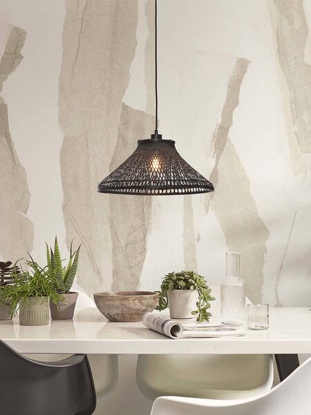 MUZZA Stropná visiaca lampa tahiti 45 x 20 cm čierna