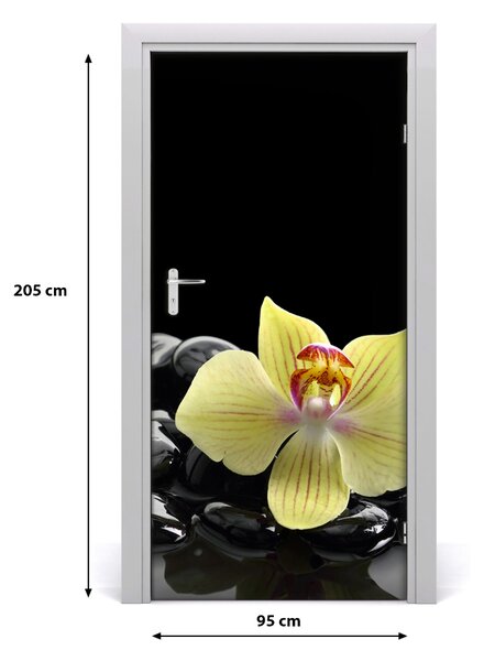 Fototapeta samolepiace Orchidea a kamene 95x205 cm