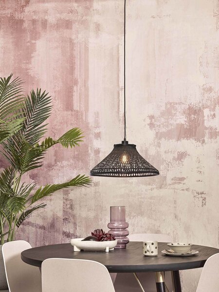 MUZZA Stropná visiaca lampa tahiti 45 x 20 cm čierna