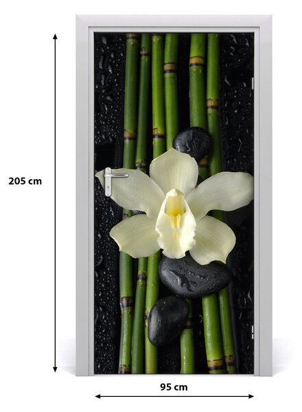 Fototapeta samolepiace Orchidea a bambus 95x205 cm