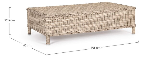 MUZZA Záhradný konferenčný stolík andy 105 x 60 cm prírodný