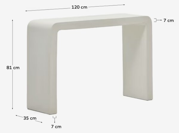 MUZZA KONZOLOVÝ STOLÍK Blava 120 x 80 cm biely