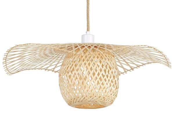 Závesná lampa svetlohnedá bambusové drevo boho dizajn závesné svetlo osvetlenie moderná obývačka jedáleň