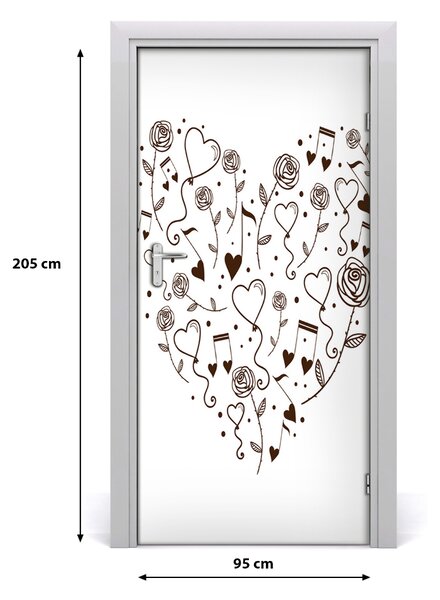 Fototapeta samolepiace na dvere srdce 95x205 cm