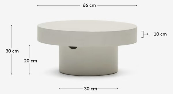 MUZZA Konferenčný stolík Blava Ø 90 cm biely