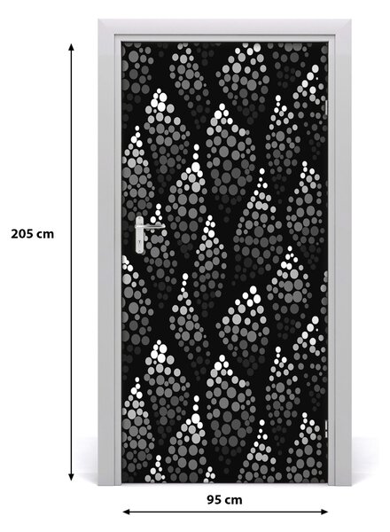 Fototapeta na dvere čiernobiele bodky 95x205 cm