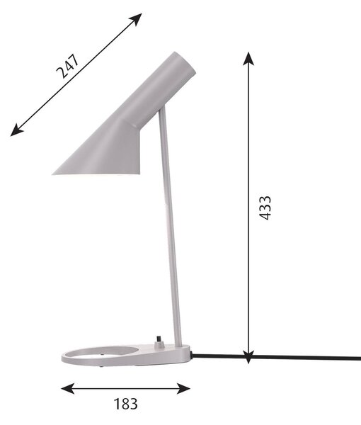 Louis Poulsen AJ Mini stolová lampa, svetlosivá